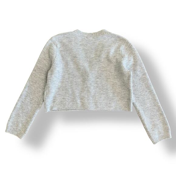 Gianni Bini Ribbed Knit Sweater Skirt Set Gray Crop Cardigan and Skirt‎ M/L - Picture 6 of 13